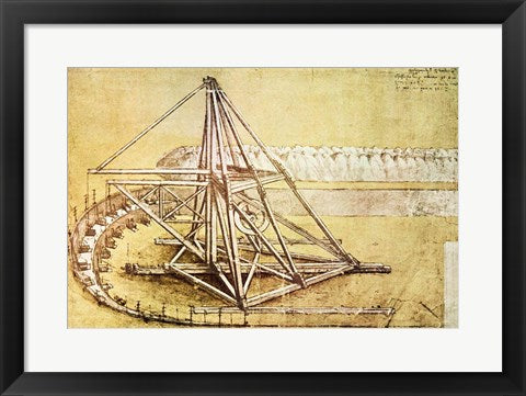 Excavating Machine,from Codex Atlanticus by Leonardo Da Vinci