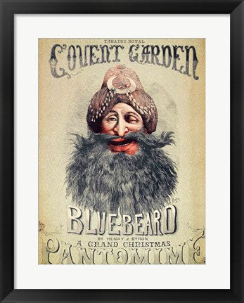 Poster for a Christmas pantomime of 'Blue Beard'