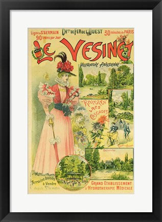 Poster for the Chemins de Fer de l'Ouest to Le Vesinet by Albert Robida