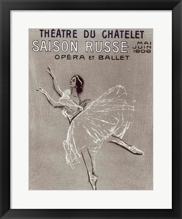 Poster for the 'Saison Russe' at the Theatre du Chatelet, 1909 by Valentin aleksandrovich Serov