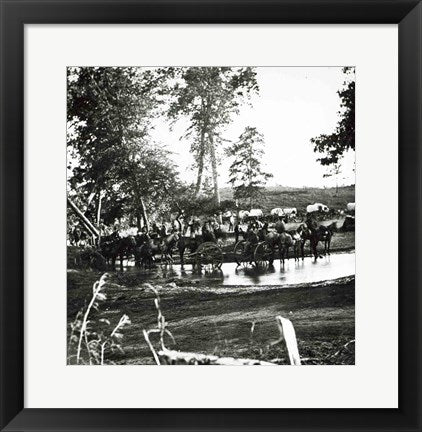 Federal battery fording a tributary of the river Rappahannock on battle day