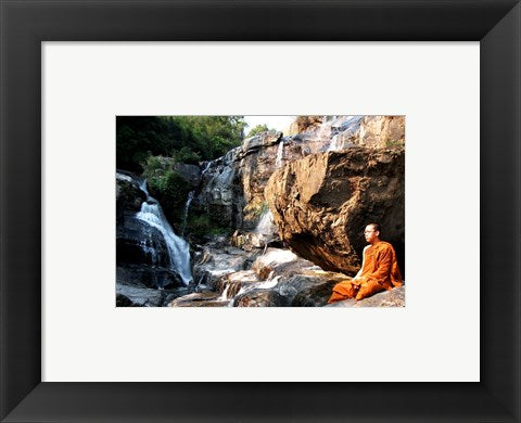 Buddhist Monk In Mae Klang Waterfall