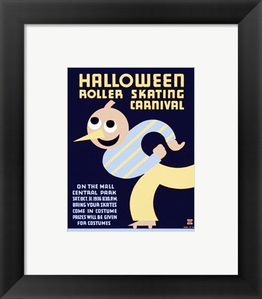 Halloween Roller Skating Carnival, WPA Poster,1936