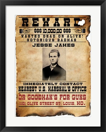 Jesse James Wanted Poster