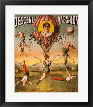 Descente d'Absalon par Miss Stena, Circus Poster, 1890