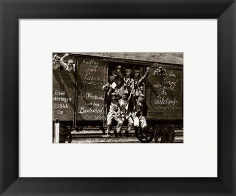 German Soldiers in a Railroad Car on the Way to the Front