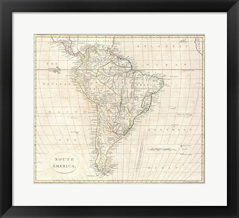 1799 Far Clement Cruttwell Map of South America