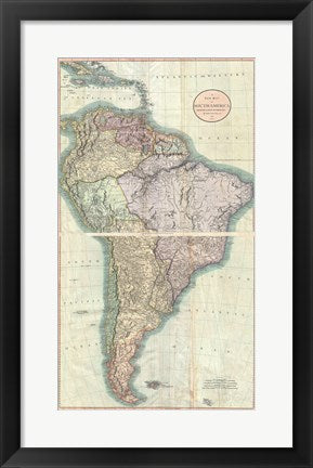 1807 Close up Cary Map of South America