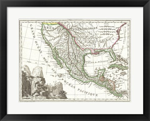 1810 Tardieu Map of Mexico, Texas and California