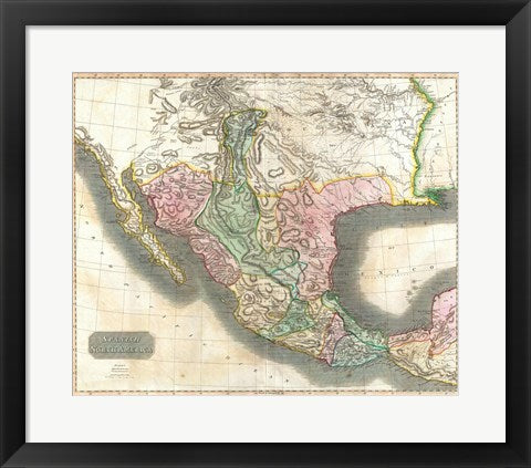 1814 Thomson Map of Mexico and Texas