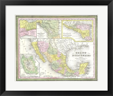 1850 Mitchell Map of Mexico Texas