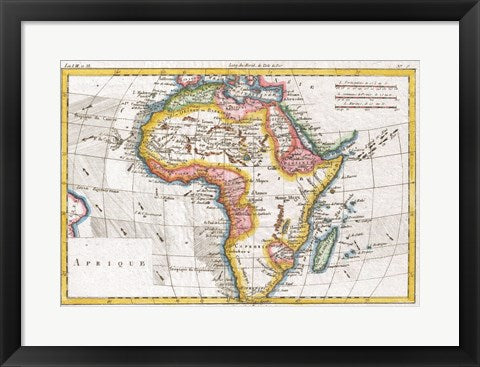 1780 Raynal and Bonne Map of Africa