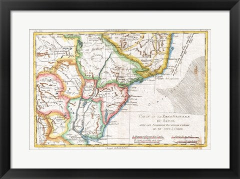 1780 Raynal and Bonne Map of South America