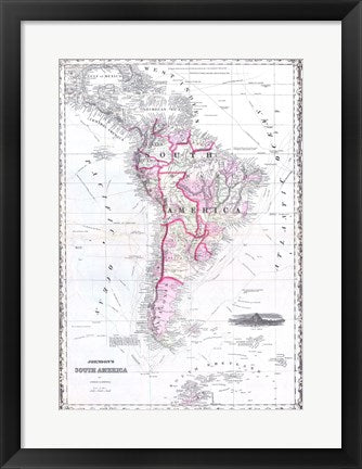 1861 Johnson Map of South America