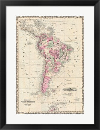 1862 Johnson Map of South America