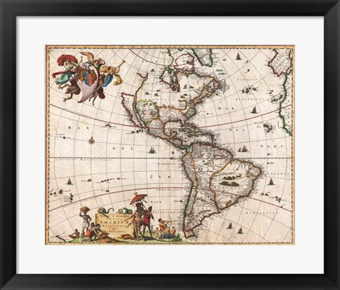 1658 Visscher Map of North America and South America