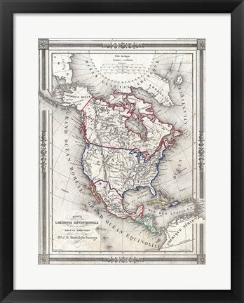 1852 Bocage Map of North America