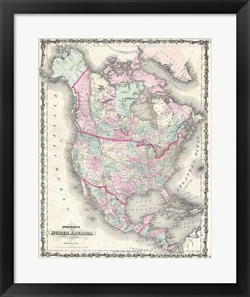 1862 Johnson Map of North America