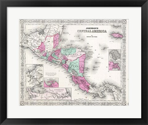 1866 Johnson Map of Central America