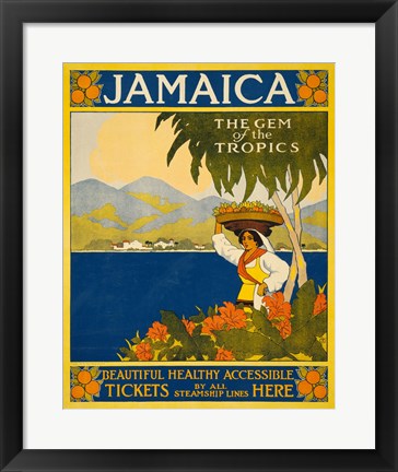Jamaica, the gem of the tropics, travel poster, 1910