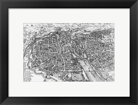Paris bird's eye view 17th century