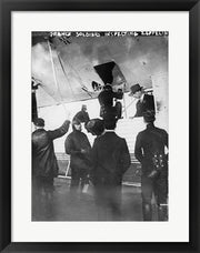 French soldiers inspecting Zeppelin