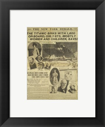 New York Herald front page about the Titanic Disaster