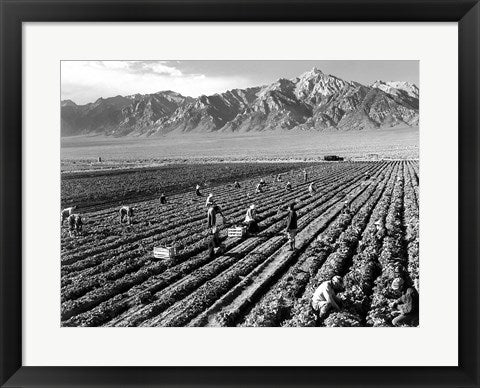 Farm Workers and Mt. Williamson by Ansel Adams