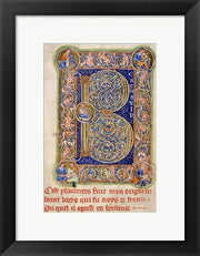 Illuminated Manuscript, Psalter. Inhabited Initial B of Psalm 1