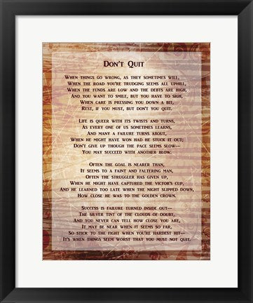 Don't Quit Poem