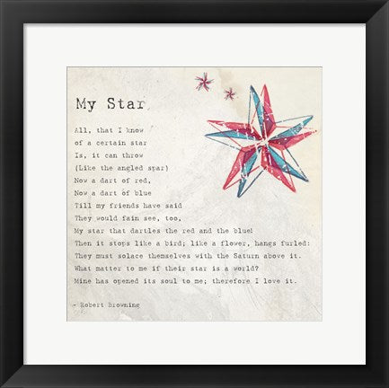 My Star by Robert Browning - square