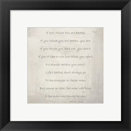 If You Think You are Beaten by Walter D. Wintle