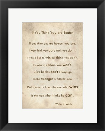 If You Are Beaten by Walter D. Wintle