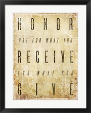 Honor Quote by Cheryl Valentino