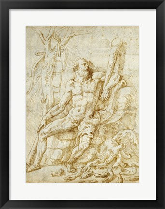 Hercules Resting after Killing the Hydra by Giulio Romano