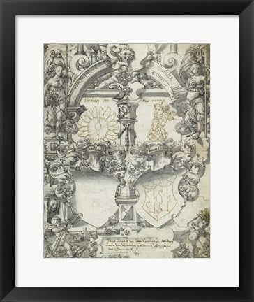 Design for a Marriage Window with the Seasons Spring and Summer by Daniel Lindtmayer