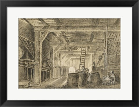Interior of a Barn with a Family of Coopers by Francois Boucher
