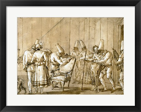 Punchinello Is Helped to a Chair by Giovanni Domenico Tiepolo