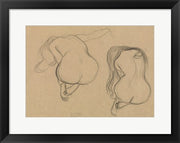 Two Studies of a Seated Nude with Long Hair by Gustav Klimt