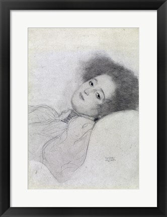 Portrait of a Young Woman Reclining by Gustav Klimt
