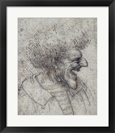 Caricature of a Man with Bushy Hair by Leonardo Da Vinci