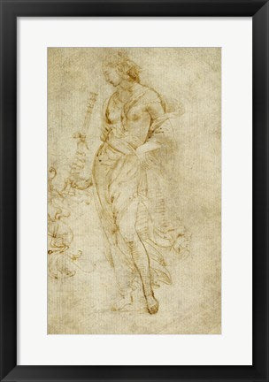 Female Figure with a Tibia, and Ornamental Studies by Raphael