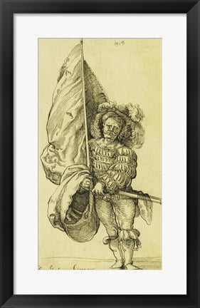 A Standard Bearer by Hans sebald Beham