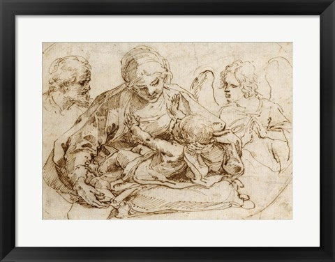 Holy Family with an Angel by Guido Reni