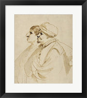 Caricature of Two Men Seen in Profile by Guercino (Giovanni Francesco Barbieri)