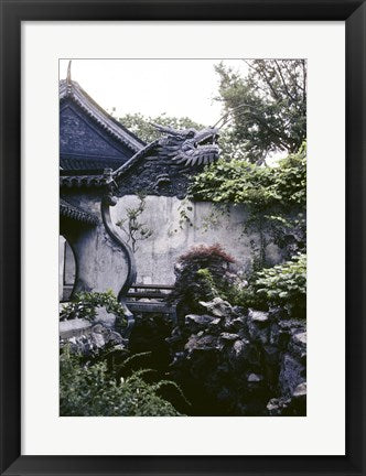 Garden with Dragon on Temple Wall Shanghai, China