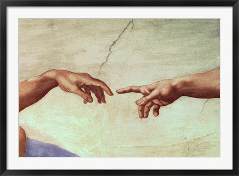 Hands of God and Adam, detail from The Creation of Adam, from the Sistine Ceiling, 1511 by Michelangelo Buonarroti