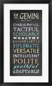 Gemini Character Traits Chalkboard by Veruca Salt