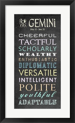 Gemini Character Traits Chalkboard by Veruca Salt
