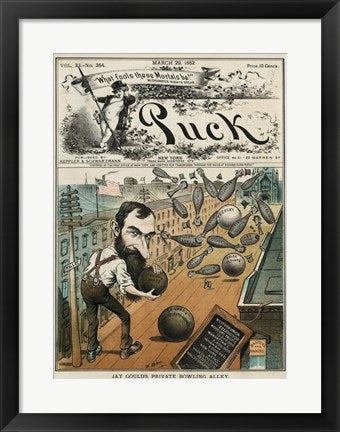 Puck Magazine Jay Gould's Private Bowling Alley